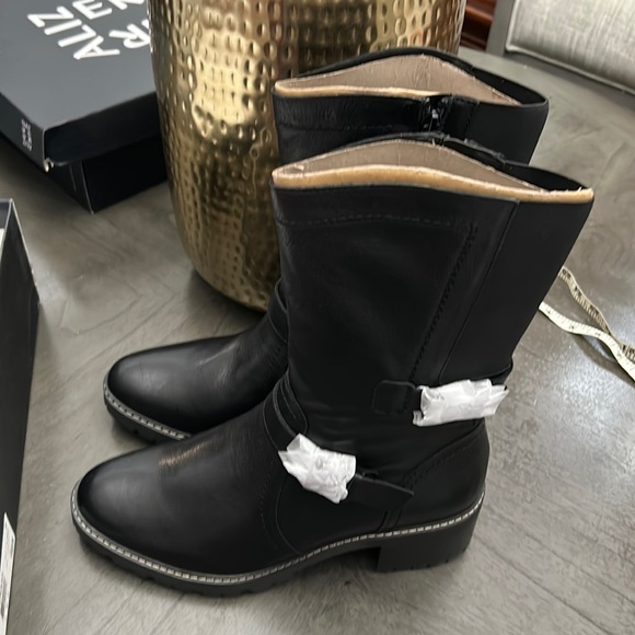 NATURALIZER TALON WOMENS LEATHER MOTORCYCLE MID-CALF BOOTS - Picture 6 of 12